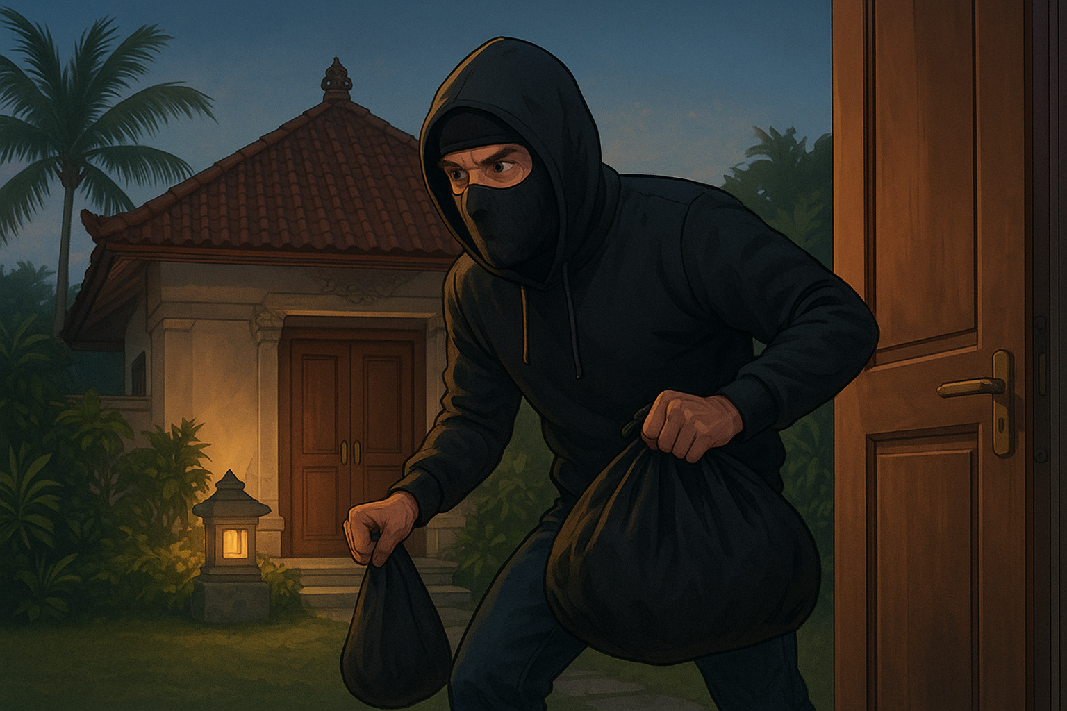 Ilustrasi pencurian di vila