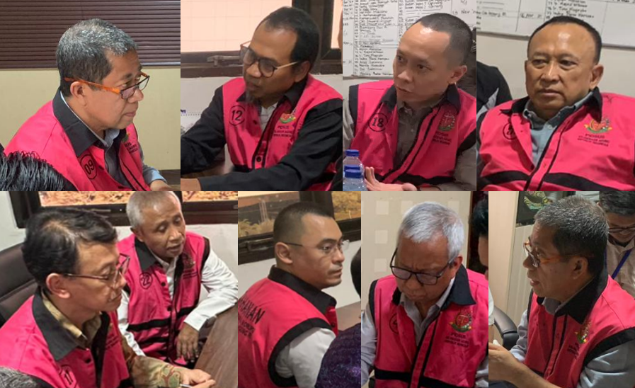 Para tersangka kasus dugaan korupsi tata kelola minyak mentah dan produk kilang pada PT Pertamina (Persero) periode 2018–2023 saat diserahkan oleh Tim Jaksa Penyidik JAM Pidsus Kejaksaan Agung kepada Jaksa Penuntut Umum Kejaksaan Negeri Jakarta Pusat, Rabu (5/11/2025). Para tersangka kini menjalani penahanan untuk kepentingan proses hukum lebih lanjut. (Foto: Puspenkum Kejagung)