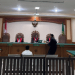 Suasana sidang lanjutan kasus dugaan penyimpangan dana APBDes Desa Tusan Tahun Anggaran 2020–2021 dengan terdakwa Perbekel nonaktif I Dewa Gede Putra Bali di Pengadilan Tipikor Denpasar, Kamis (6/11/2025).