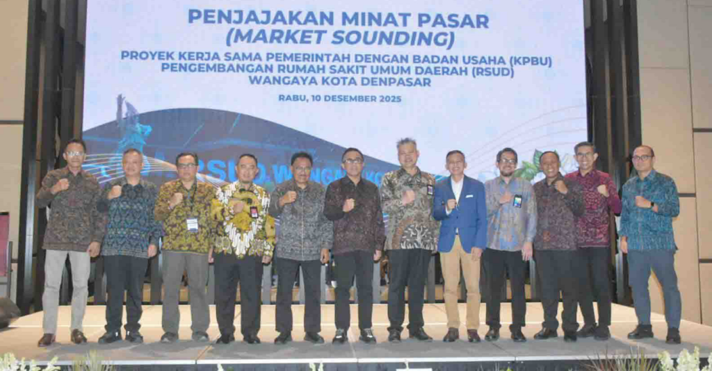 Wali Kota Denpasar I Gusti Ngurah Jaya Negara bersama Ketua DPRD Kota Denpasar I Gusti Ngurah Gede menghadiri Penjajakan Minat Pasar (Market Sounding) KPBU Pengembangan RSUD Wangaya di Jakarta, Rabu (10/12).