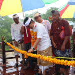 Bupati Wayan Adi Arnawa menghadiri upacara melaspas sekaligus meresmikan Jembatan Suwung Lemo di Kelurahan Tanjung Benoa, Kecamatan Kuta Selatan, Badung, Sabtu (3/1).