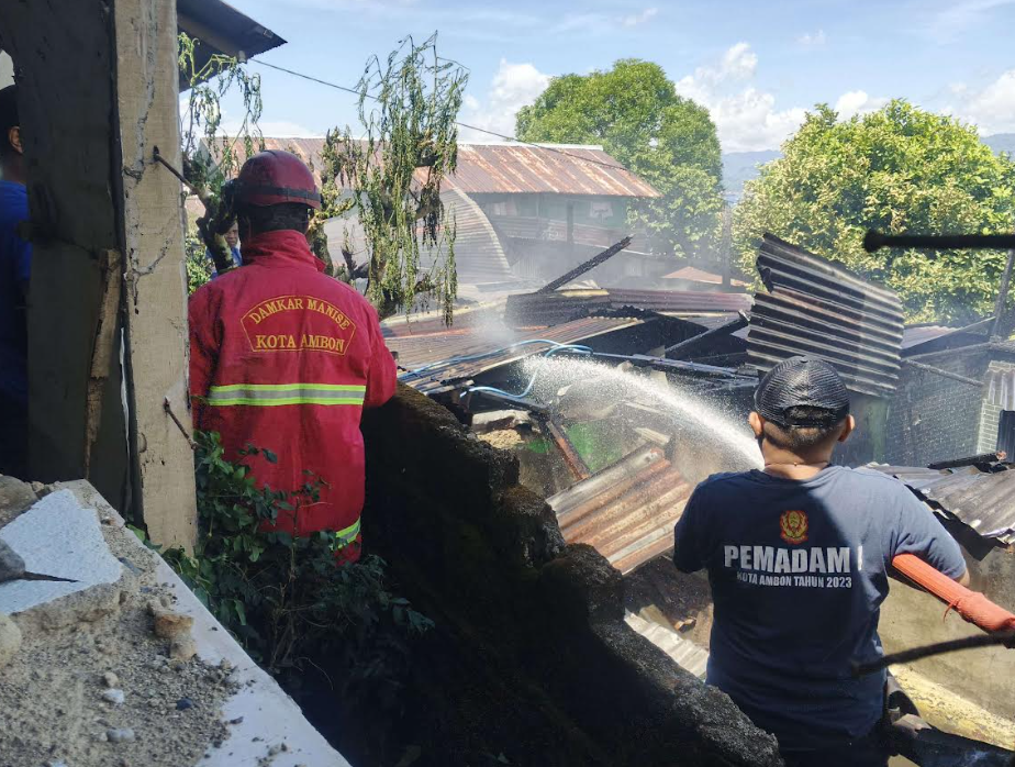 Lokasi kebakaran di RT 02/RW 07 Air Salobar Atas, Kecamatan Nusaniwe, Kota Ambon.