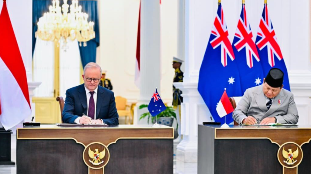 Presiden Republik Indonesia Prabowo Subianto menerima kunjungan kerja Perdana Menteri (PM) Australia Anthony Albanese di Istana Merdeka, Jakarta, pada Jumat, 6 Februari 2026.
