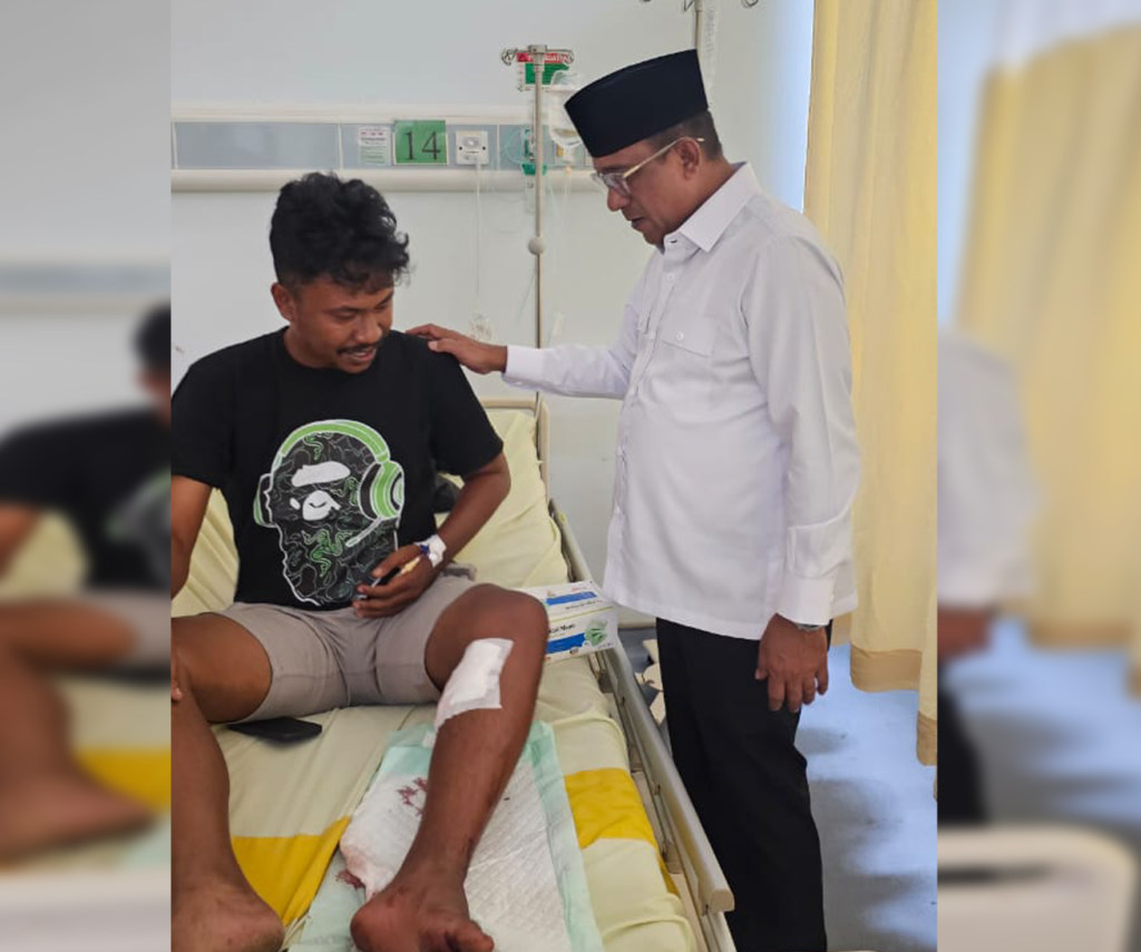 Salah satu warga korban dari aksi penyerangan antara negeri Morela dan Hitu Messing. Di rumah sakit Bhayangkara, Tantui Ambon.