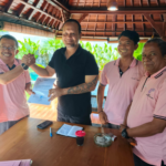 Wabup Bagus Alit Sucipta menerima audiensi SMSI Kabupaten Badung yang akan menggelar literasi bertajuk Digitalisasi di Sektor Pembayaran, di kediaman bilangan Dalung, Senin (30/3/2026).