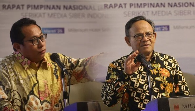 Firdaus Ketua Umum SMSI dan Ketiua Dewan Pers Komaruddin Hidayat.