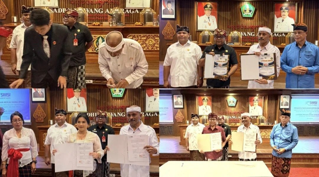 SMSI Kabupaten Tabanan menggelar penandatanganan perjanjian kerja sama (PKS) sekaligus meluncurkan Program Literasi Jurnalistik bagi Aparatur Sipil Negara (ASN), di Ruang Rapat Jayaning Singasana, Kantor Bupati Tabanan, Kamis (9/4/2026).
