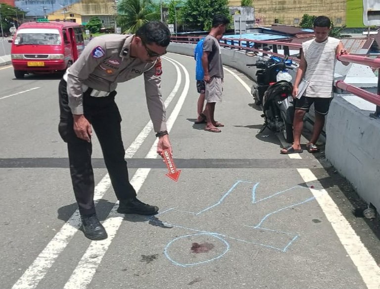 Lokasi kejadian di atas Jembatan Merah putih Ambon.