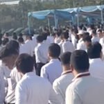 Pelepasan 2.000 ASN mengikuti pelaithan Komcad di Monas, Jakarta, Senin (13/4/2026).