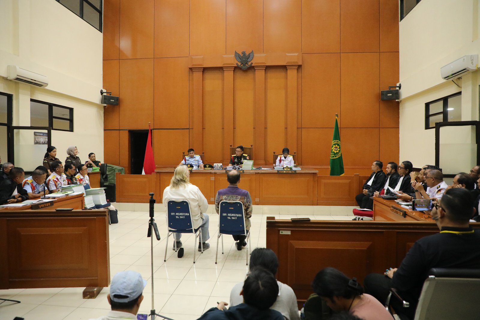 Sidang pembacaan dakwaan kasus dugaan korupsi proyek pengadaan user terminal satelit slot orbit 123,0 Bujur Timur (BT) di Kementerian Pertahanan (Kemenhan) resmi digelar di Pengadilan Militer Tinggi II Jakarta, Selasa (31/3/2026).