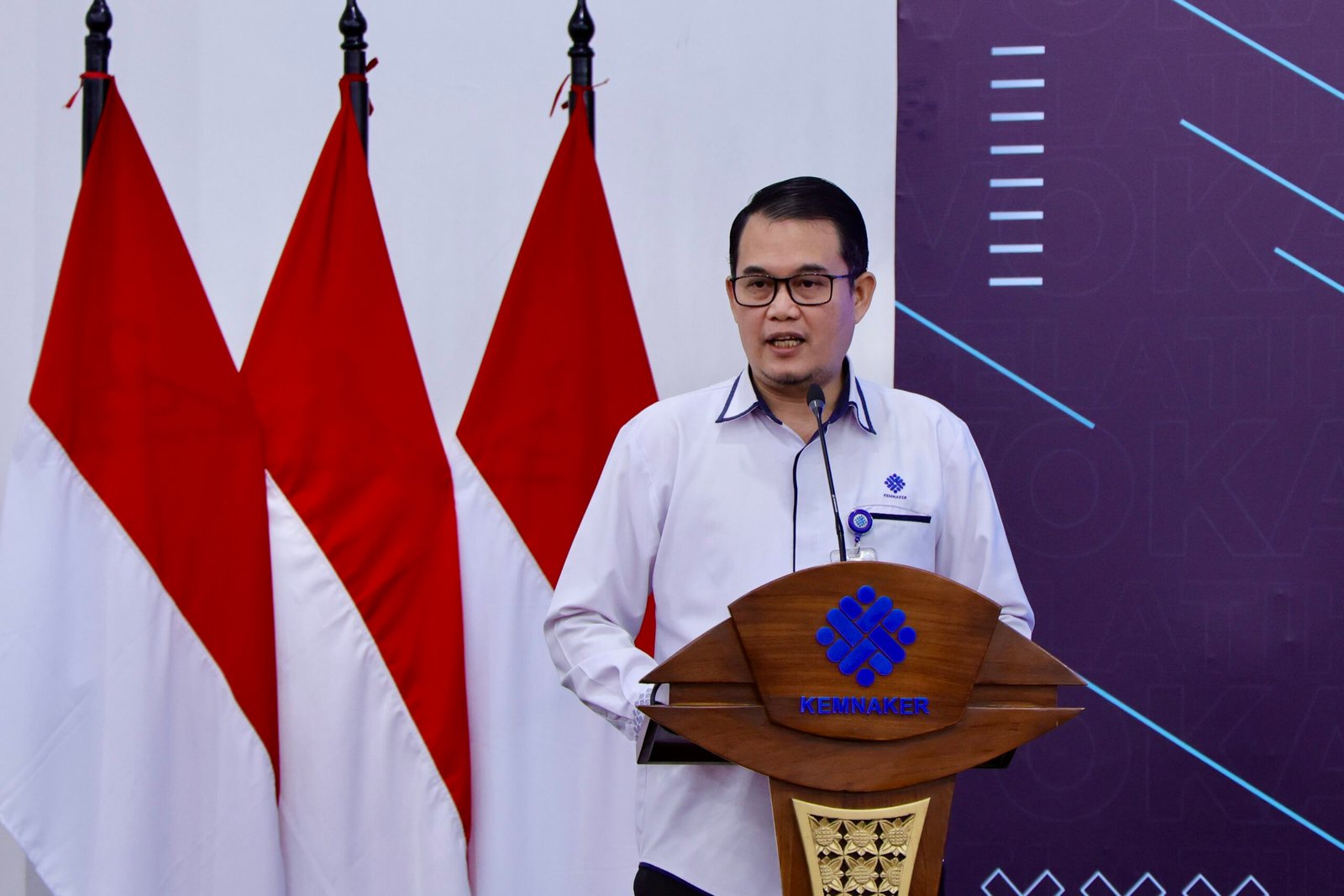 Direktur Jenderal Pembinaan Pelatihan Vokasi dan Produktivitas Kemnaker, Darmawansyah.