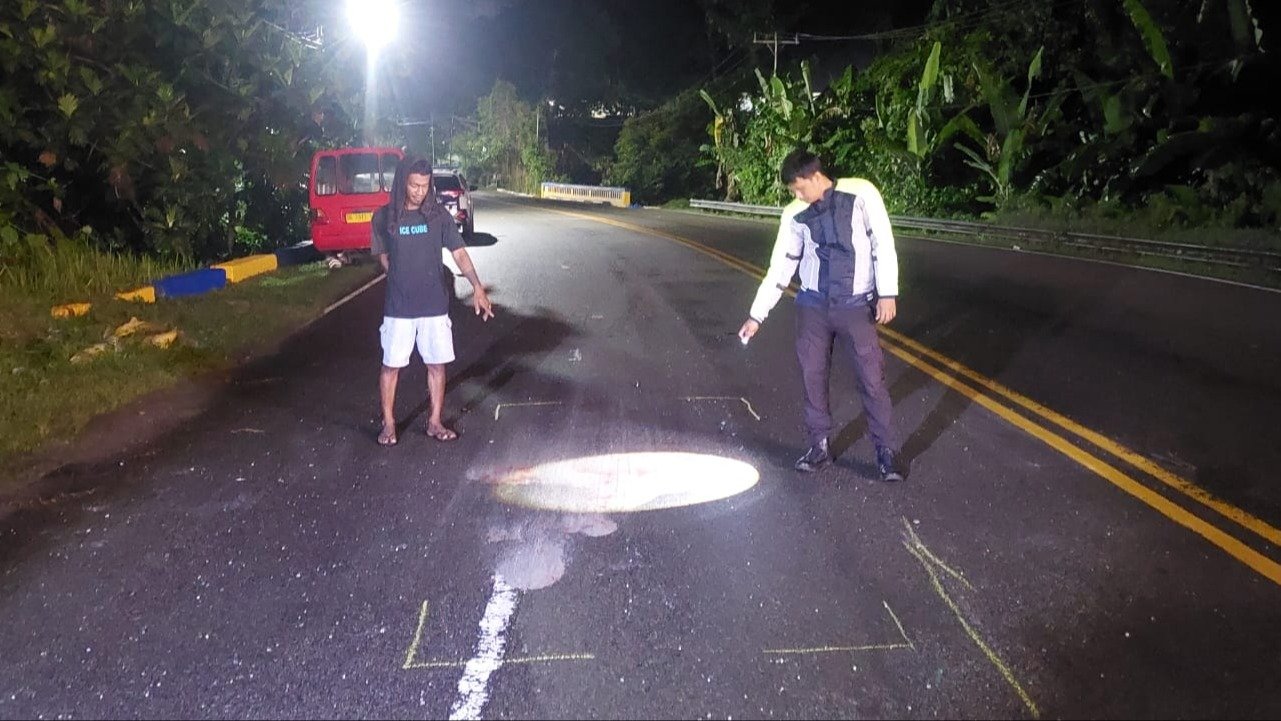 Lokasi kejadian, di ruas Jalan Ir. M Putuhena, depan Quinn Guest House, Negeri Hative Besar, Kecamatan Teluk Ambon.