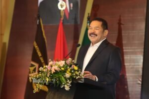 Jaksa Agung ST Burhanuddin saat membuka Seminar Hukum Internasional yang digelar dalam rangka Hari Ulang Tahun ke-75 Persatuan Jaksa Indonesia di Hotel Indonesia Kempinski, Selasa (5/5/2026).