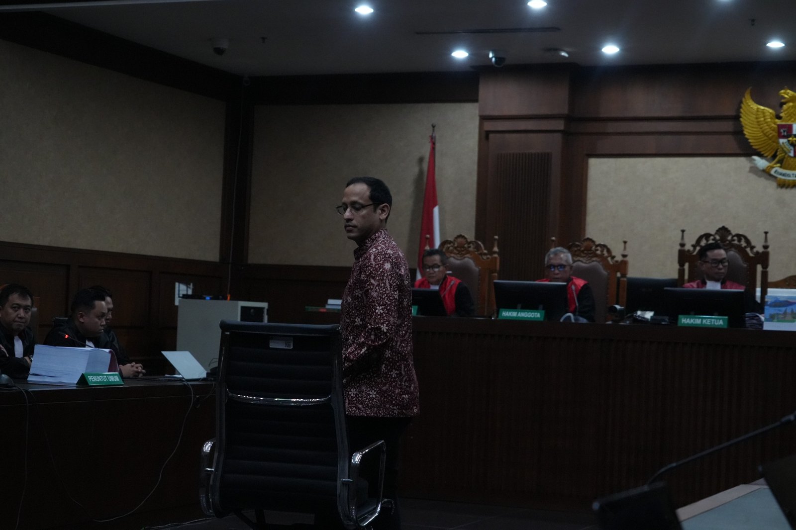Nadiem Makarim dituntut 18 tahun penjara dalam sidang yang digelar di Pengadilan Tindak Pidana Korupsi pada Pengadilan Negeri Jakarta Pusat, Rabu (13/5/2026).