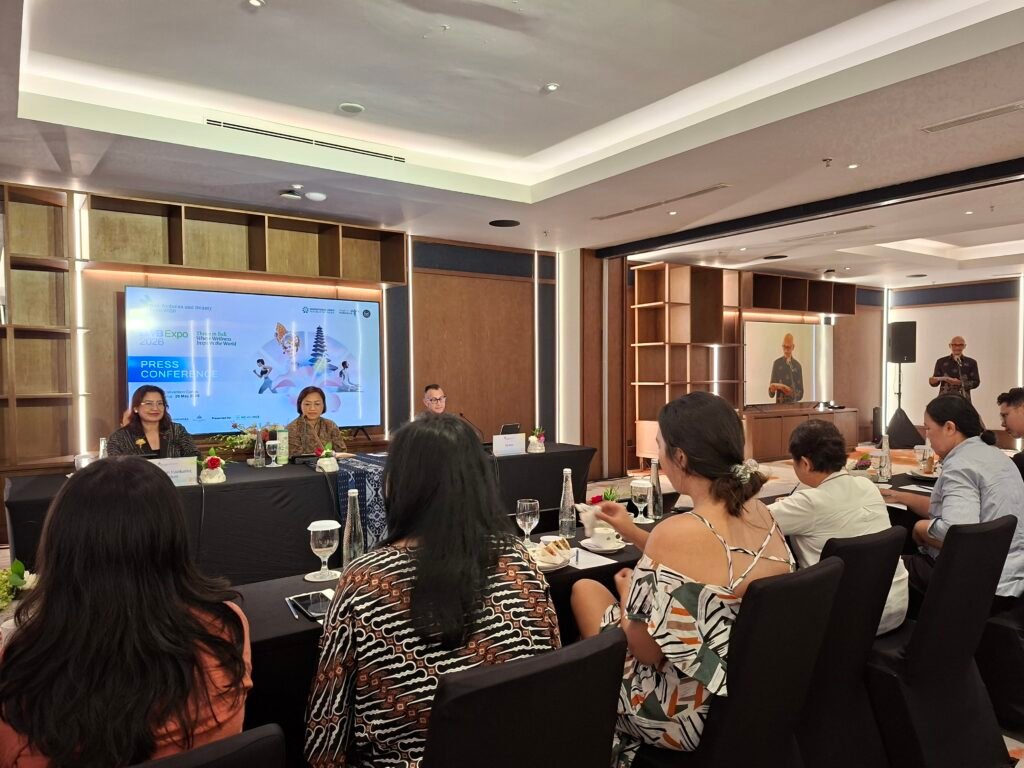 Konferensi Pers Bali Wellness and Beauty Expo 2026, Selasa (26/5) di The Meru Sanur, Denpasar.