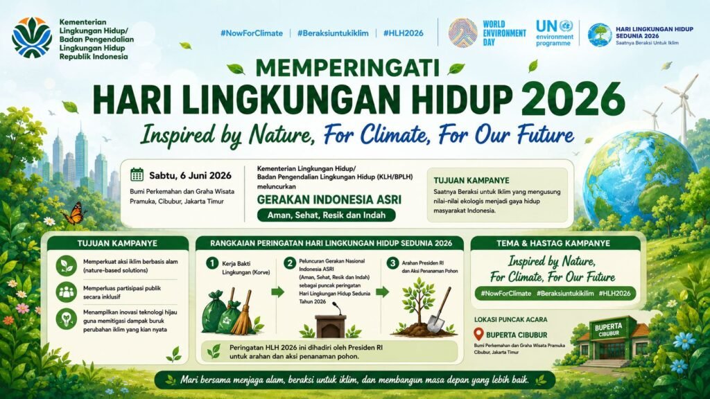 Hari Lingkungan Hidup 2026, KLH Ajak Masyarakat Bergerak Bersama Hadapi Krisis Iklim