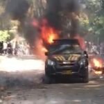 Lokasi terjadinya pembakaran kendaraan dinas kepolisian di Desa Lokki, Kecamatan Huamual, Kabupaten Seram Bagian Barat.