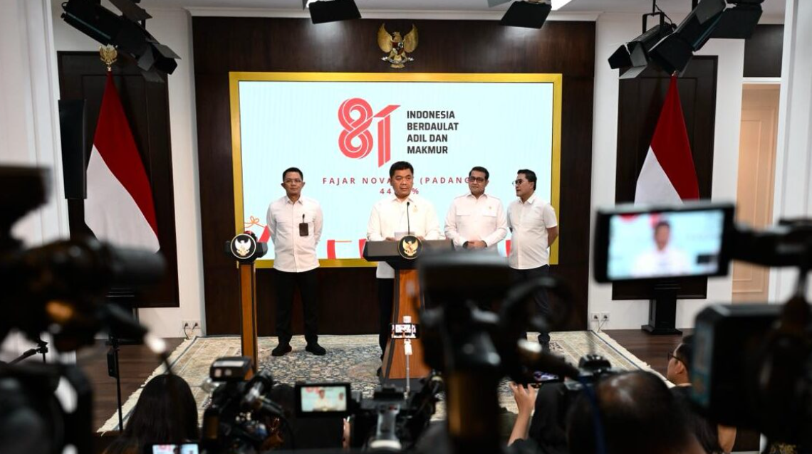 Peluncuran logo dan identitas visual peringatan Hari Ulang Tahun (HUT) ke-81 Kemerdekaan Republik Indonesia (RI) di Kompleks Istana Kepresidenan, Jakarta, pada Senin, 29 Juni 2026. Foto: BPMI Setpres/Rusman