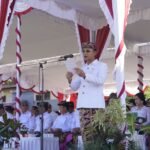 Bupati Klungkung, I Made Satria, menjadi inspektur upacara Peringatan Hari Lahir Pancasila 2026 di Alun-alun Ida Dewa Agung Jambe, Senin (1/6/2026).