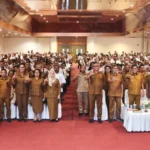 Walikota Ambon, Drs. Bodewin M Wattimena membuka Latsar CPNS Lingkup Pemerintah Kota Ambon di MCM Tantui.