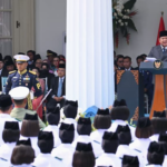 Presiden Prabowo Subianto menyampaikan amanatnya pada Upacara Peringatan Hari Lahir Pancasila tahun 2026 yang digelar di Gedung Pancasila, Kementerian Luar Negeri, Jakarta, pada Senin, 1 Juni 2026.