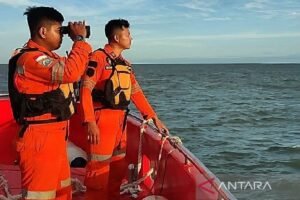Ilustrasi Tim SAR melakukan pencarian orang yang mengalami kecelakaan laut.